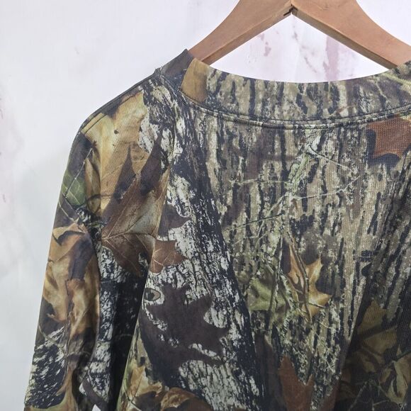 Mossy Oak Shirt Mens 2XL Camo Break Up Short Sleeve Whicking Poly Maple Woodland - Picture 5 of 9